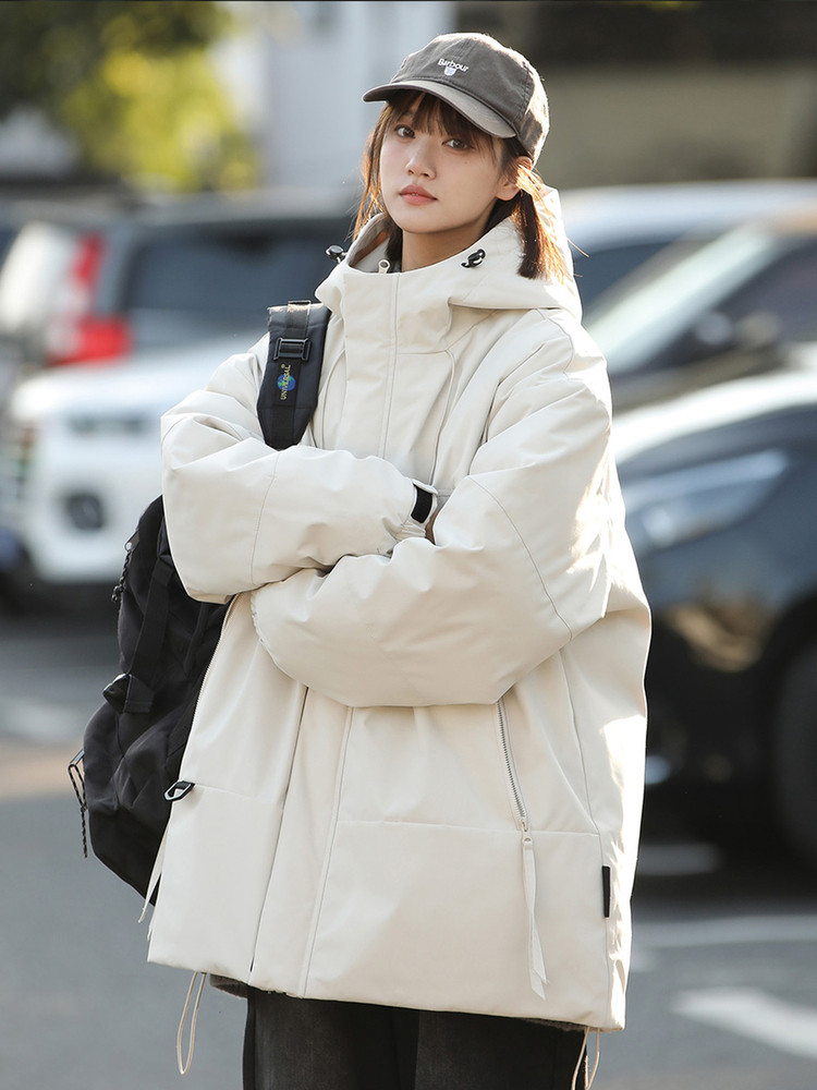 Tangshi Group Desso Workwear Hooded down Jacket for Women, New Winter Style, Warm Top, Loose-Fitting Cold-Proof Coat