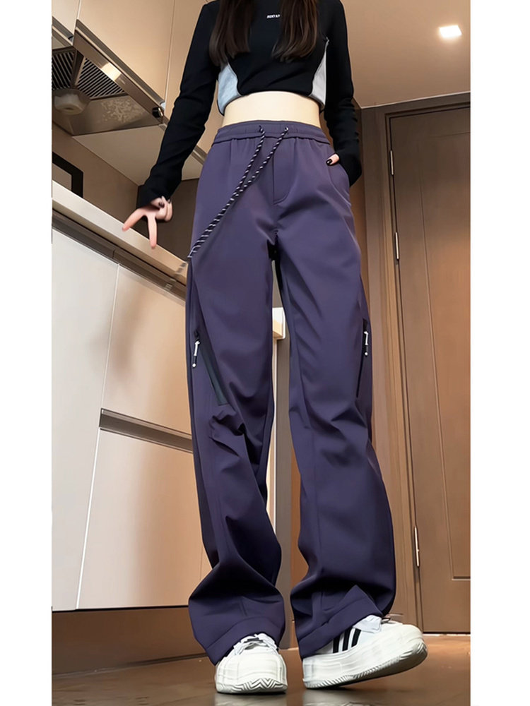 Tangshi Group Desso Straight-Leg Casual Pants for Women, Trendy Brand, Spring and Autumn, Loose, Quick-Drying, Waterproof Cargo Pants