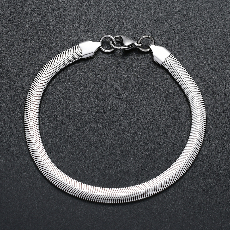 Casual 316L Stainless Steel Flat Snake Bone Chain Bracelet That Does Not Fade, Unisex Accessories, Gifts for Men and Women, Jewelry