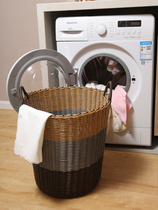 Dirty clothes basket dirty clothes storage basket thick tube plastic rattan dirty clothes basket laundry basket toy storage basket box weaving