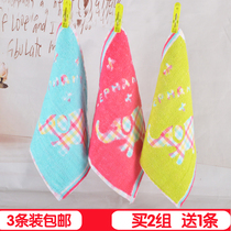 Kindergarten small square towel cotton childrens special embroidery name freshman hanging with lanyard square adhesive hook