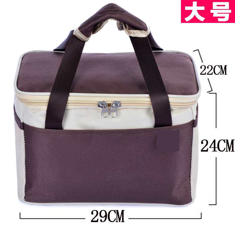 Simple lunch bag canvas Hand bag insulated lunch bag thick aluminum foil insulation hot and cold large warm bag