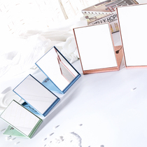 Korean version of simple folding makeup mirror dormitory dressing desktop cute princess portable desktop frosted portable small mirror