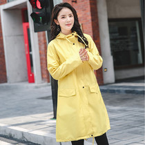 Raincoat jacket female long style large rain cape Outdoor light and breathable waterproof hiking man Fashion with sleeves Adults full body