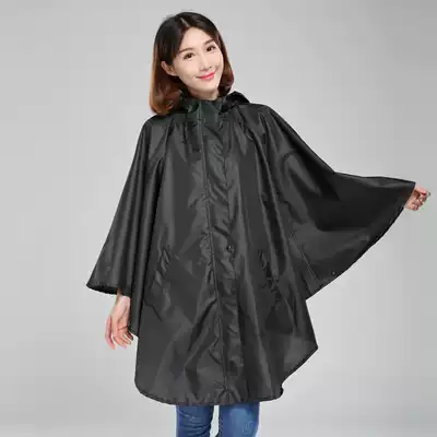 Fashion Japanese adult single student raincoat with large backpack Cape hooded Lady portable waterproof and breathable poncho