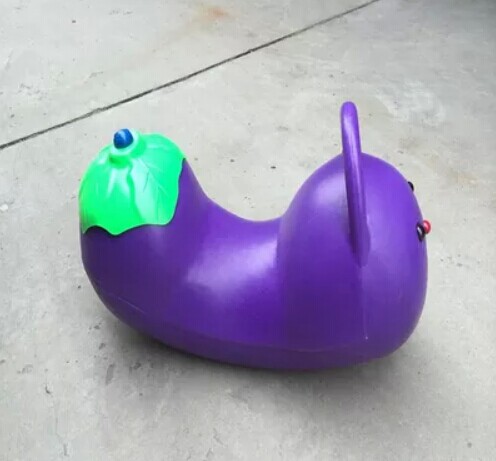 Factory direct sales of children's toys sensory integration equipment rocking music seesaw rocking eggplant children's toys plastic rocking horse