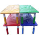 Factory direct sales kindergarten thickened rectangular tables and chairs, children's plastic tables, learning tables, six person adjustable painting tables