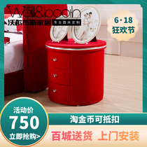 Walbuss Fabric Nightstand F006#专业生产布艺床 Leather Art Bed Round Bed Tatami Bed