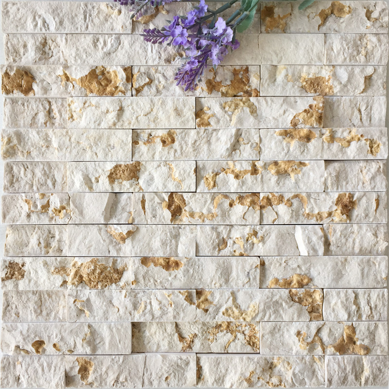 Stone Mosaic Wall Applique Marble Rice Yellow Gold Blue Section Living Room Genguan Corridor Background Wall Tile Balcony