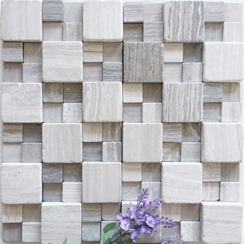 3d gray mosaic tile wall sticker background wall stone gray wood grain antique matte living room powder room logo