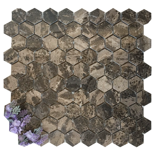 Коричневая шестиугольная мозаичная плитка из натурального камня Голд-Кост шестиугольная плитка для балкона, ванной комнаты, ванной комнаты