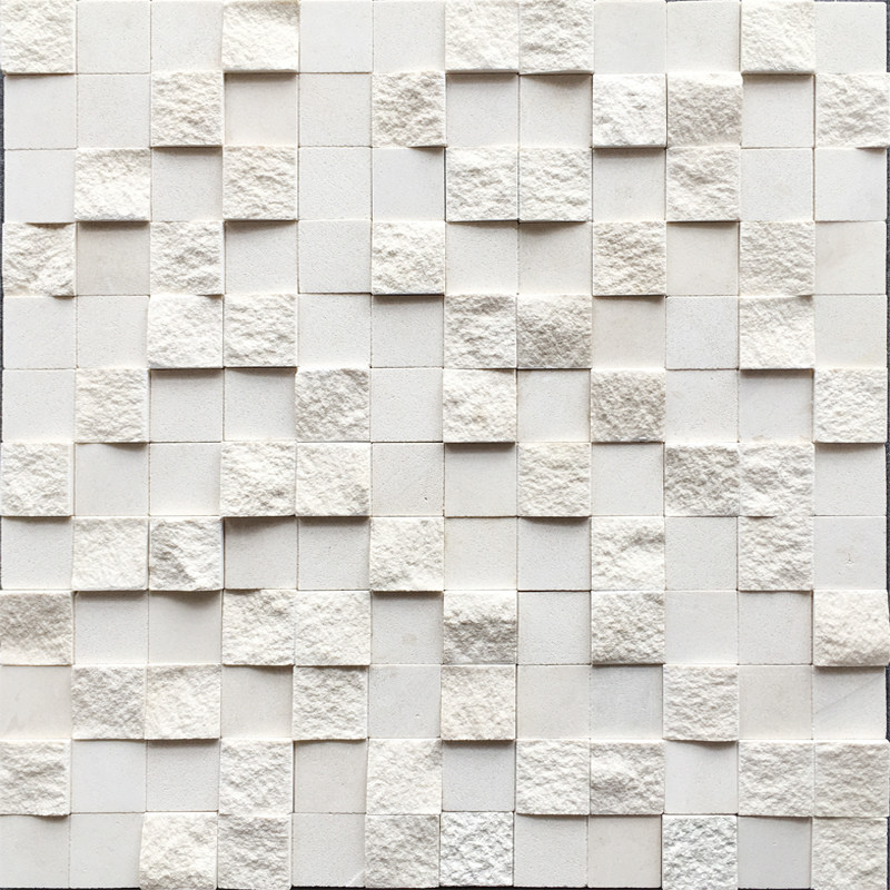 Rice White Stone Mosaic Wall Patch Natural Marble White Sand Flat Section 3d Cultural Stone Living Room Background Wall Brick