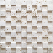 Rice White Cave Stone Mosaic Wall Patch Natural Marble 3d Bathroom Culture Stone TV Background wall Living room Balcony Brick
