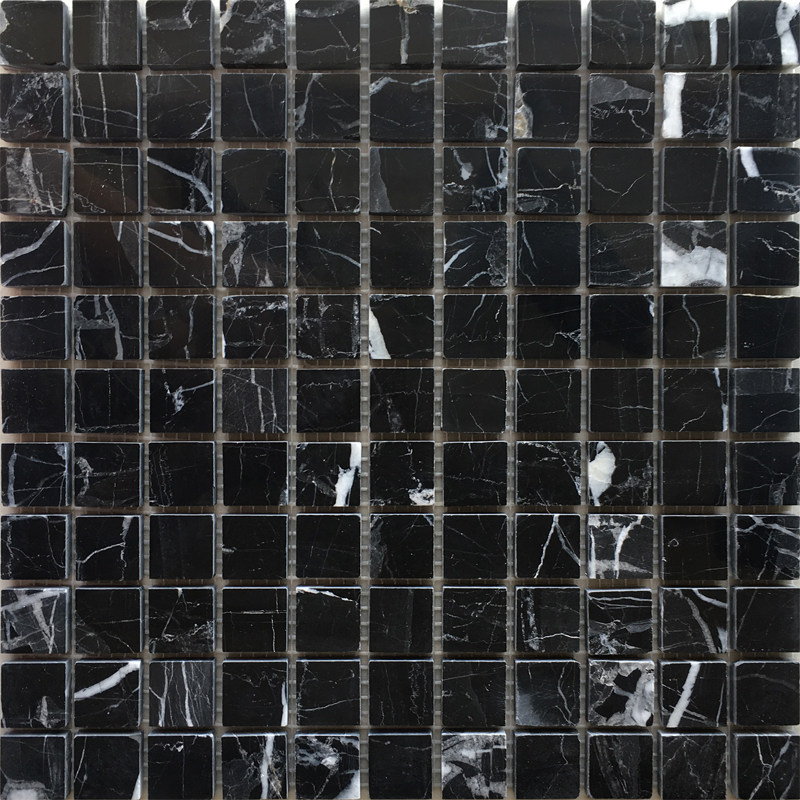 Black stone mosaic wall stickers natural marble black and white root bright surface pool fish pond bar dressing room brick