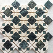 Natural Marble Mosaic Wall Patch Stone Large Flower Green Rice Yellow Puzzle Bathroom Floor Tile Toilet Kitchen