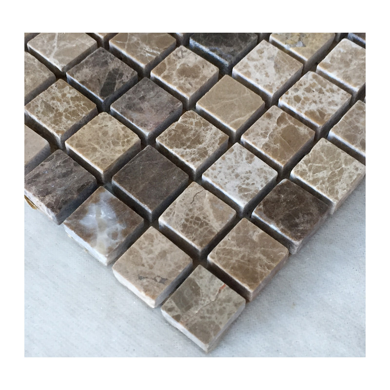 Natural stone mosaic tile tile marble deep brown shallow brown yang tai background wall pool makeup room wall paste bathroom