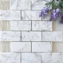 Natural Stone Mosaic Wall Patch Fine Flowers White Marble Culture Stone Background Wall Toilet Tile Bathroom balcony