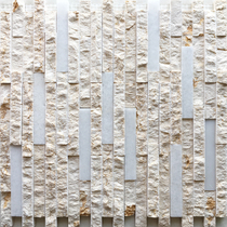 Rice Yellow Stone Mosaic Wall Applique Natural Marble Gold Bi Section TV Background Wall Cultural Stone Genguan