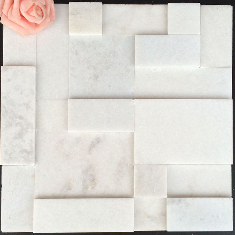 White Stone Mosaic Magnetic Brick Marble Han Snow White Wall Sticker Background Wall 3d Living-room Dressing Room Cultural Stone
