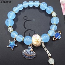 Ethnic style jewelry accessories fashion European and American retro bracelet crystal bracelet female shell jalcedony glazed bracelet