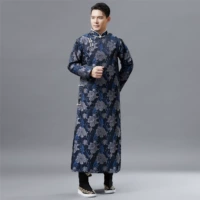 Mùa thu đông mới áo sơ mi dài tay retro Trung Quốc phong cách sườn xám nam phù điêu cắt hoa Hanfu Tang phù hợp với hiệu suất quần áo khóa quần nam đẹp