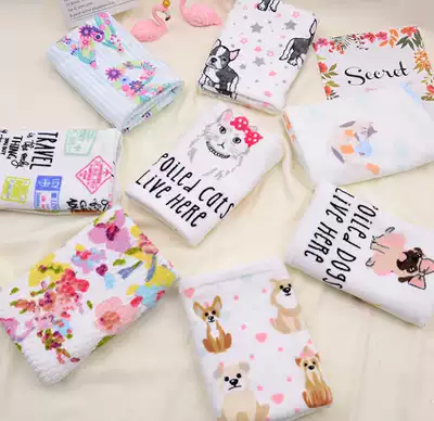 ins net celebrity Europe and the United States increase towels thick cotton facial towels cartoon cats cute dogs wash their faces, wash their faces, absorb water and soft