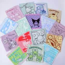 Japanese Cute Kuromi Pochacco Hand Towel Cartoon Three*Ou Gauze Jacquard Small Square Towel Sweat Towel
