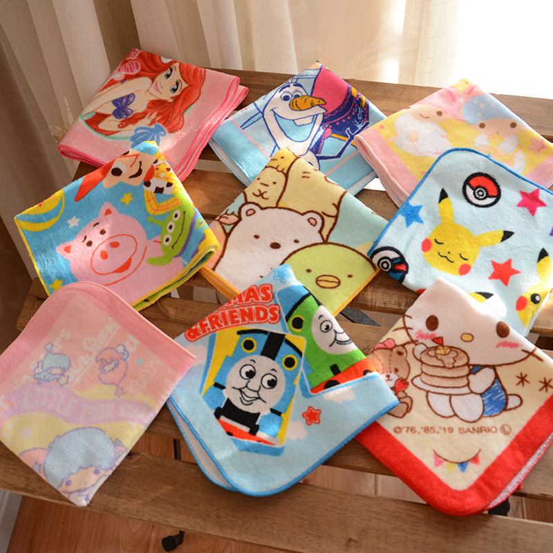 Cute Cartoon Pure Cotton Handkerchief for Home Children towels Universal 33 * 33cm Adult wash face towel