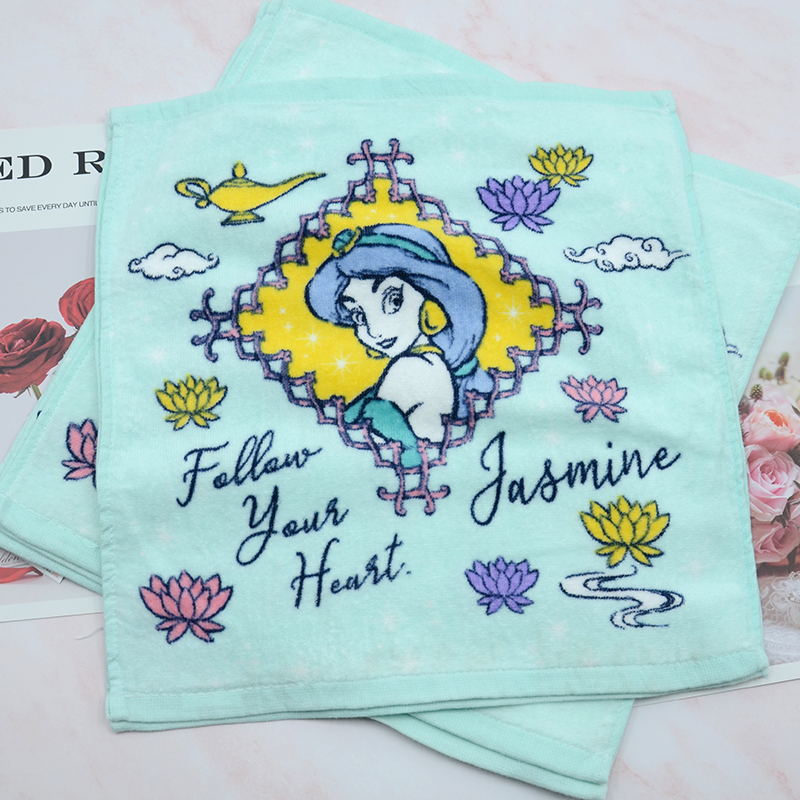 Slightly flawless Aladdin princess pure cotton cartoon square towel soft adult child absorbent rubbing face handkerchief