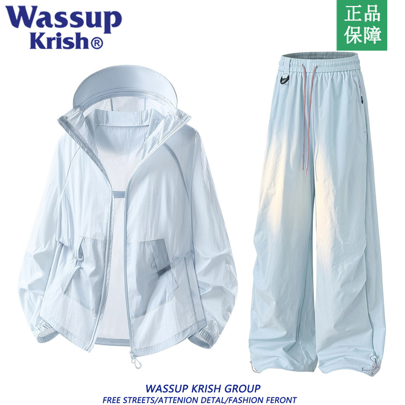Wassup Krish Sun Protection Suit for Men and Women, Summer Cool Breathable Anti-Uv Jacket and Pants Set