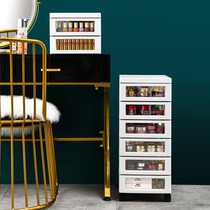 Desktop cosmetics storage box light luxury mobile wheel floor cabinet large capacity multi-layer shelf household finishing cabinet