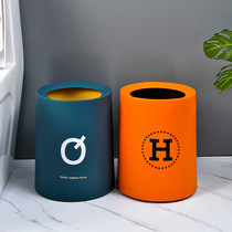 Nordic style simple round double layer creative bathroom office bedroom home kitchen without lid trash can