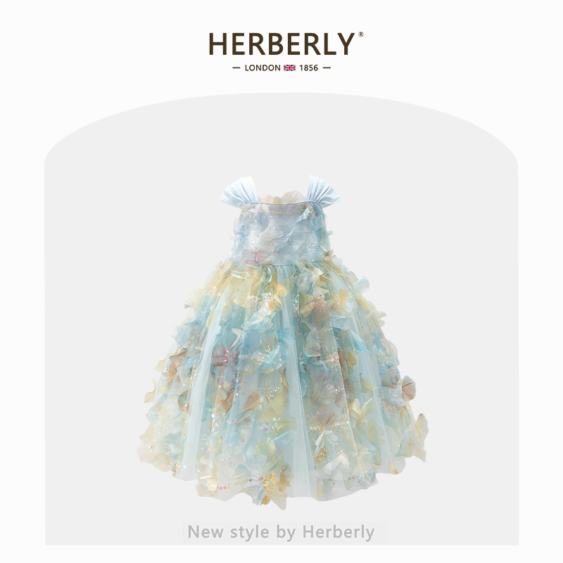 Herberry Girls' Flower Fairy Mesh Princess Dress All Year Round Kidsren's Birthday Dress Vest Dress