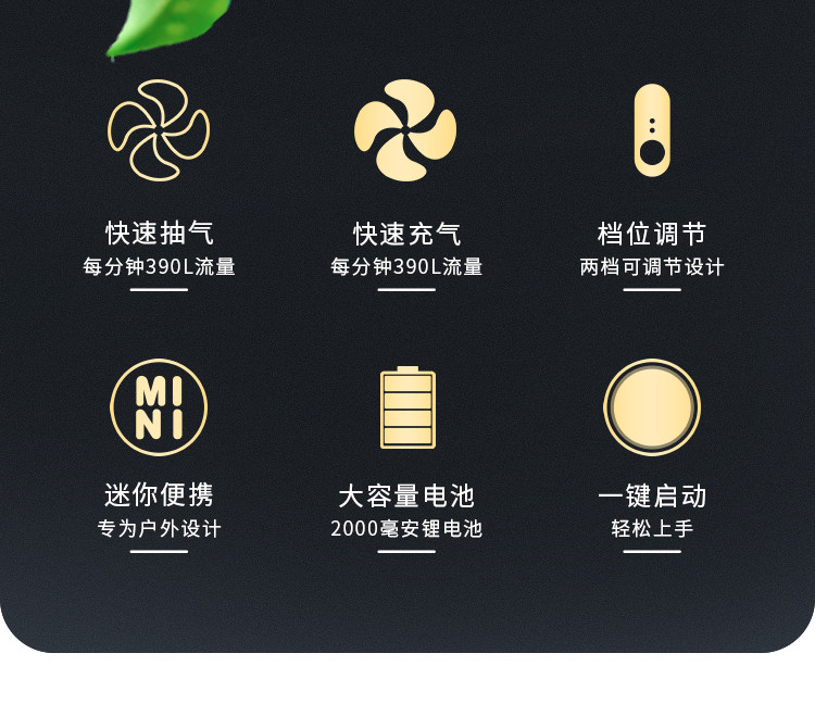 Насос 气垫床电动充气泵无线蓄电池游泳圈橡皮艇便携户外小型抽气打气筒 OTHER