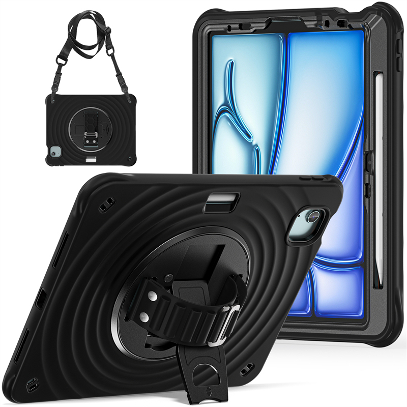 Suitable for Apple Tablet iPad Pro11 Air11 M4 2026 Protective Case with Built-In Stand, Anti-Drop Computer Case, Air13 Pen Slot, Charging, Handheld Pro13/12.9 Strap, Air5/4 M5