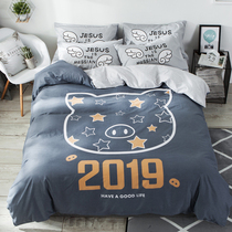 Pig Pig Cartoon Bed Bedding Active Whole Cotton Four Pieces Of Pure Cotton Children Bed Goods Boy Quilt Cover Bed Linen Three Sets