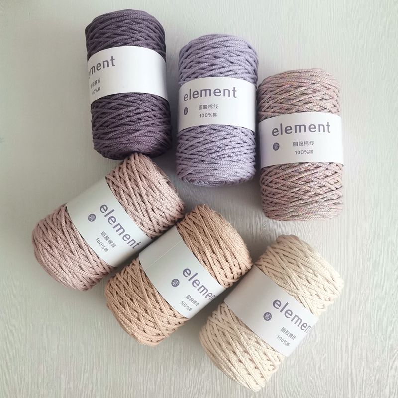 3mm Round Yarn Pure Cotton Hand Knitting Thread Crochet LAOSHU Bag Storage Box DIY Material Wool 200g 3mm Round Yarn Pure Cotton Hand Knitting Thread Crochet LAOSHU Bag Storage Box DIY Material Wool 200g