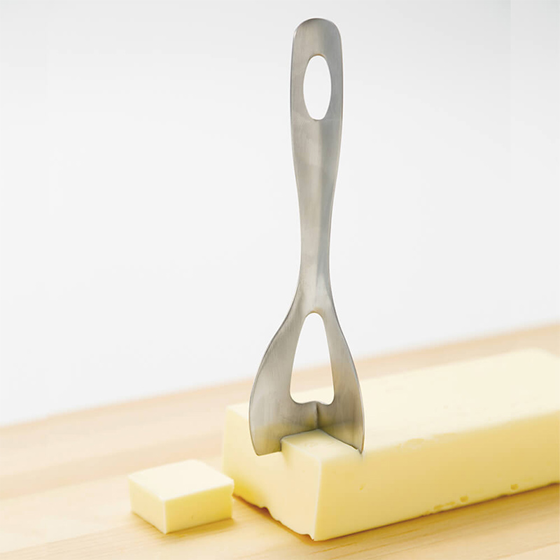 Japan KAI Baiji Cubey Cube Butter Knife Four Corner Cutting Cutting Cheese Butter Cheese Stainless Steel Cutting Knife