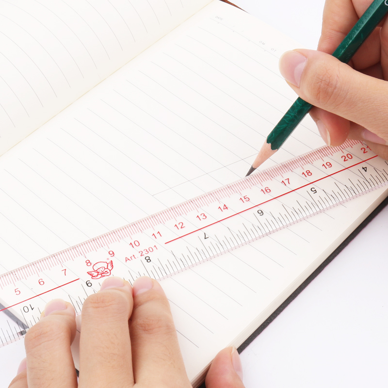 Little angel organic ruler transparent ruler rubber ruler 20CM 30CM 40CM metric inches