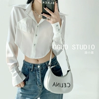 Белая короткая рубашка, с вышивкой