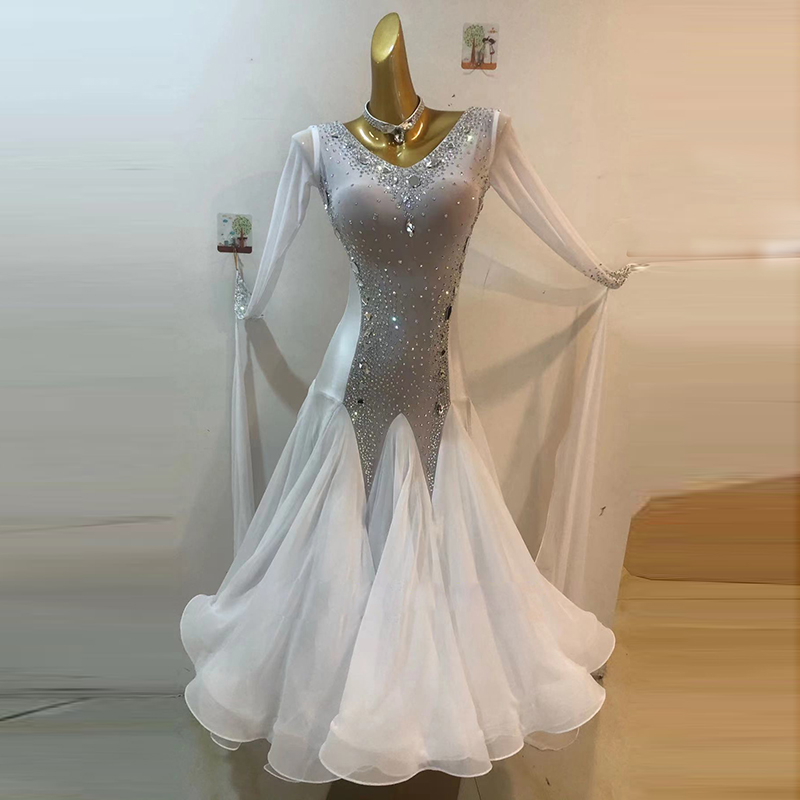 Tango competition skirt waltz costumes modern dance costumes social dance big swing plus diamond square dance dress