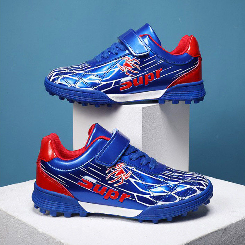 Campus Breathable Magic Sticker Football Shoes Free Shoelace Children Boys Kids Girls Great Children Training Professional Crushed Nails Shoes