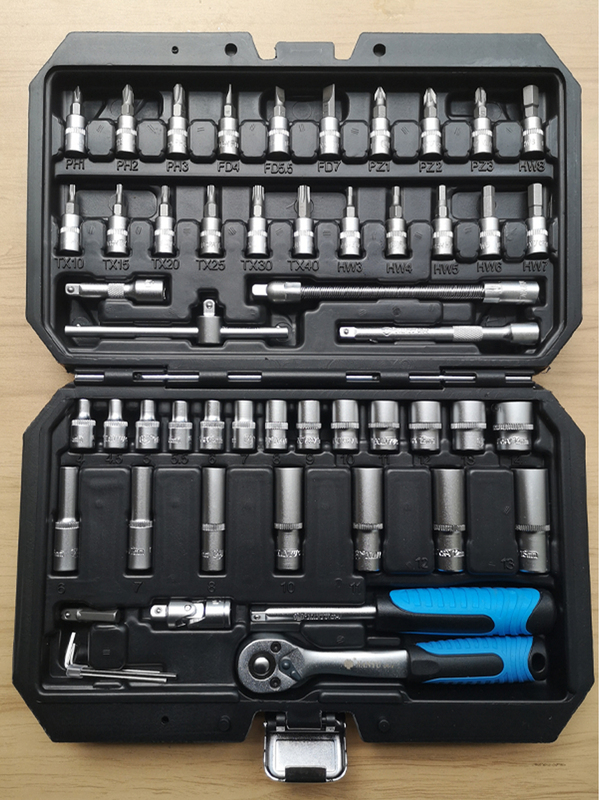 Nanyudongliang 53-Piece 1/4 Small Ratchet Wrench Hex Socket Screwdriver Bit Extension Rod Combination Set