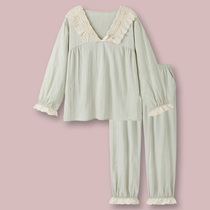 Milk Green Japanese style Japanese Japanese style ins style retro sweet pajamas female Spring and Autumn new long sleeve student home clothes