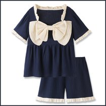 (Princess Castle) Japanese sweet bow cotton gauze pajamas womens summer 2021 new home wear