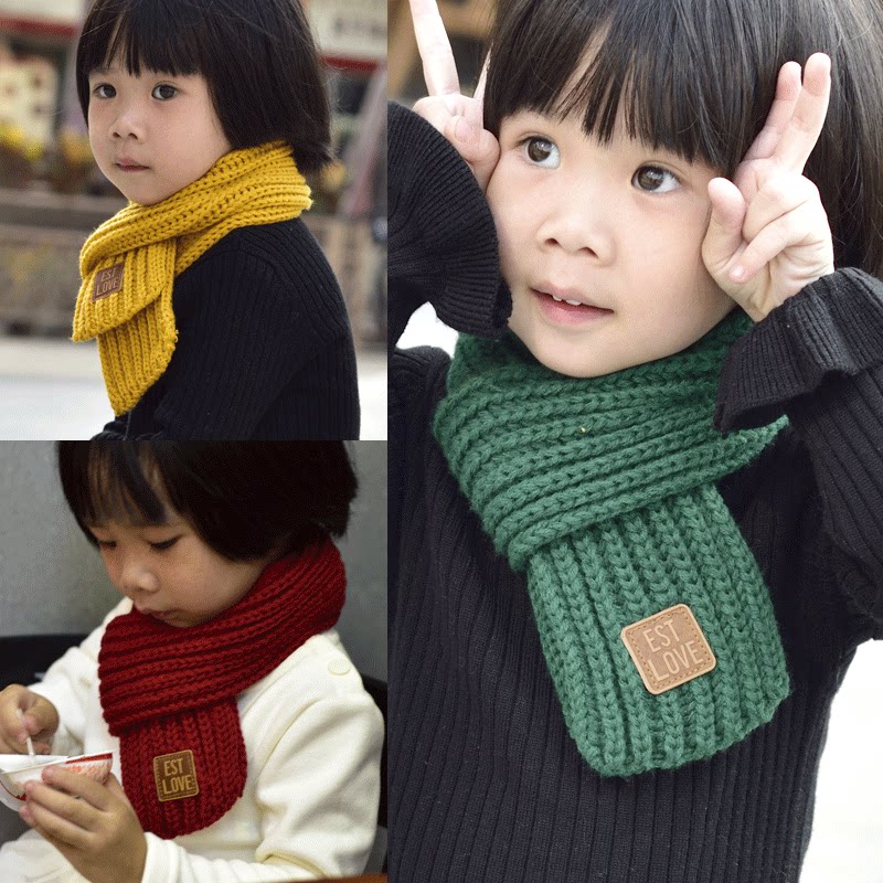 New children's autumn and winter baby warm scarf Korean knitted wool boys and girls scarves
