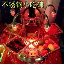 Bar fruit plate KTV luminous dried fruit fruit plate LED rechargeable luminous small plate Five-star quartet snacks and snacks platter