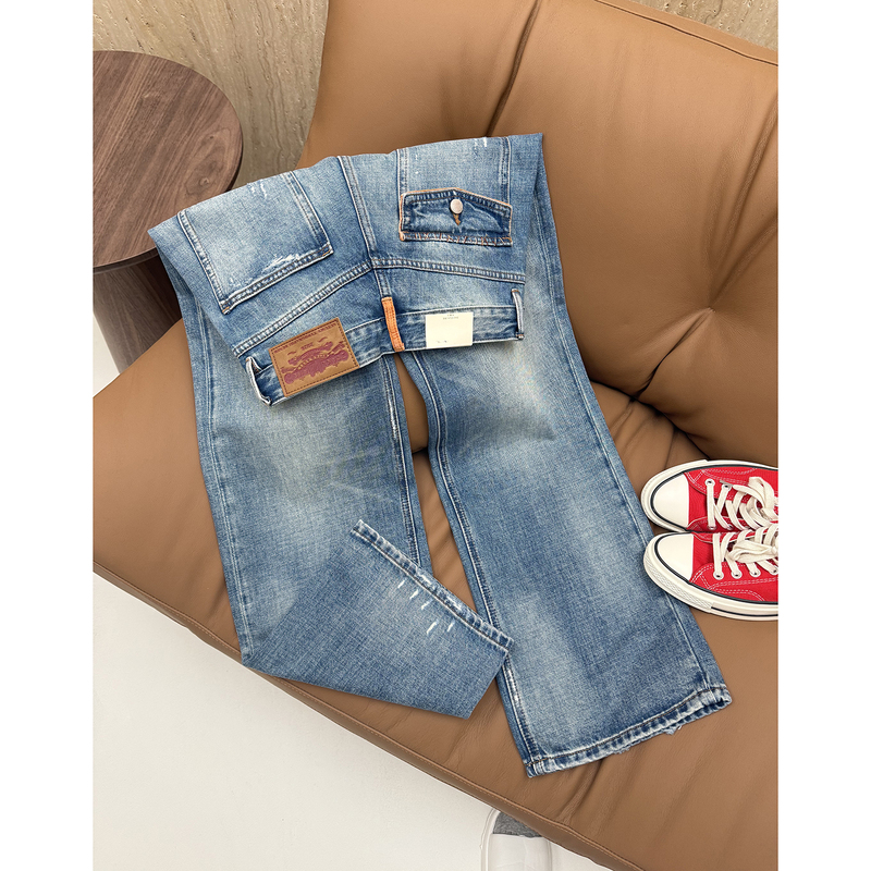 Anniversary Edition 14Y14 Premium Washed Egyptian Cotton Straight-Leg Pants Dai Jia'Er Jeans 2026 Autumn New Slimming Style Anniversary Edition 14Y14 Premium Washed Egyptian Cotton Straight-Leg Pants Dai Jia'Er Jeans 2026 Autumn New Slimming Style