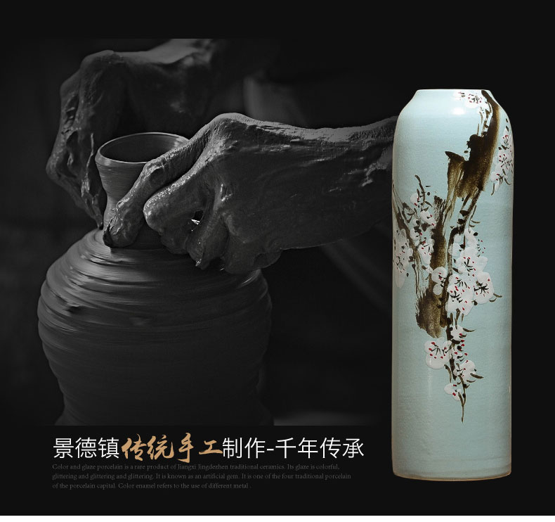 Jingdezhen ceramic vase furnishing articles table of new Chinese style decoration indoor living room TV ark, flower arranging dried flower decoration