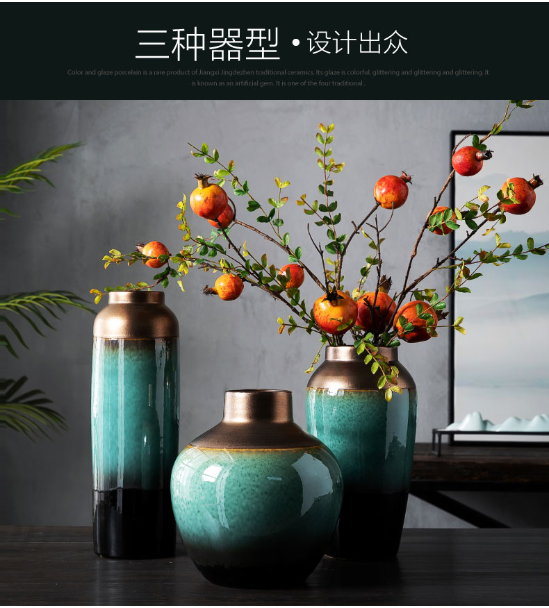 The New Chinese jingdezhen ceramic table vase furnishing articles sitting room adornment flower arranging dried flower creative TV ark, decoration